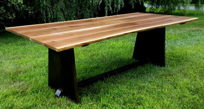 modern walnut trestle table
